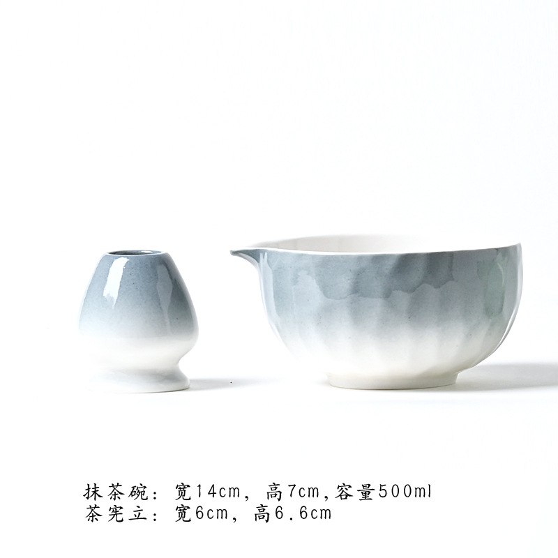 그라데이션 그레이 말차 그릇과 차 시안리(PJ2505251-7)