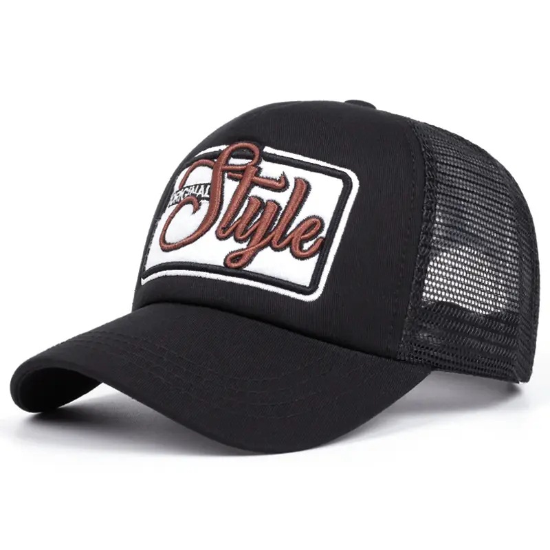 Comercio exterior Xyin temu explosión estilo bordado 3D sombrero de béisbol de malla sombrero de algodón sombrero de béisbol hombre empalme sombrero de béisbol velocidad