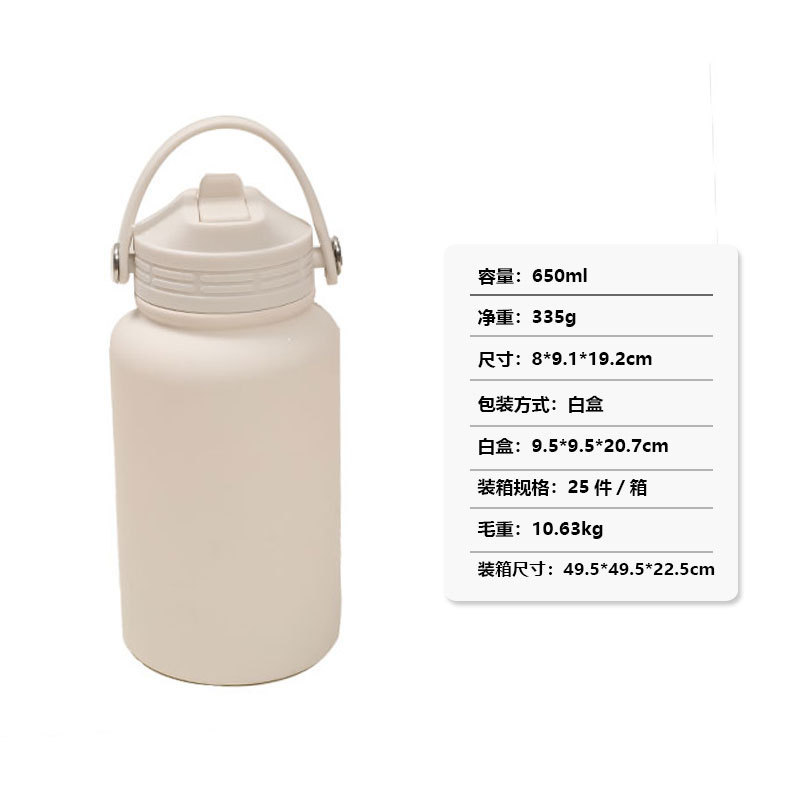 新品不锈钢便携式手提运动壶 户外折叠硅胶吸嘴保温杯高颜值水杯|undefined