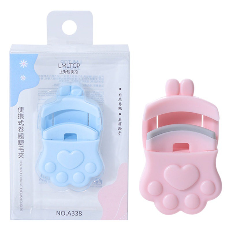 Ramila mini garra de gato de larga duración rizador de pestañas portátil pequeño dispositivo de curling ABS caja colgante