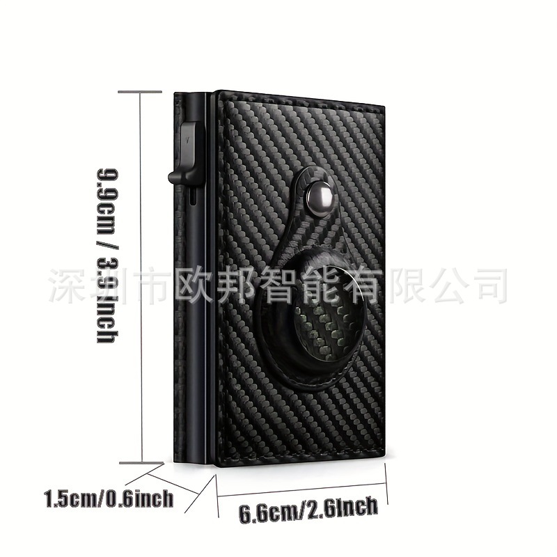 Nuevo titular de la tarjeta de crédito bifold Banco titular de la tarjeta monedero lateral push automático pop-up titular de la tarjeta con la funda protectora AirTag