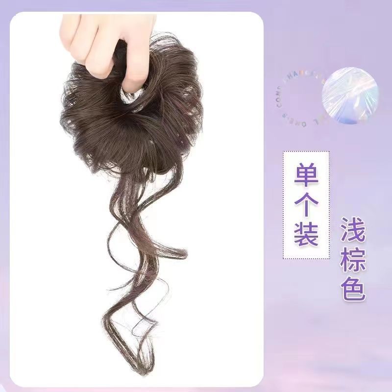 Nuevo estilo cabeza de bola estilo occidental simulación pelo banda mullido perezoso viento fantasma caballo chica natural invisible doble bola cabeza