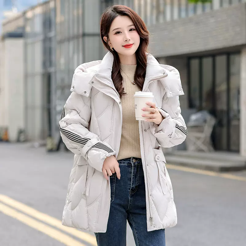 羽绒棉服女中长款冬季新款韩版宽松时尚加厚休闲女装棉衣外套