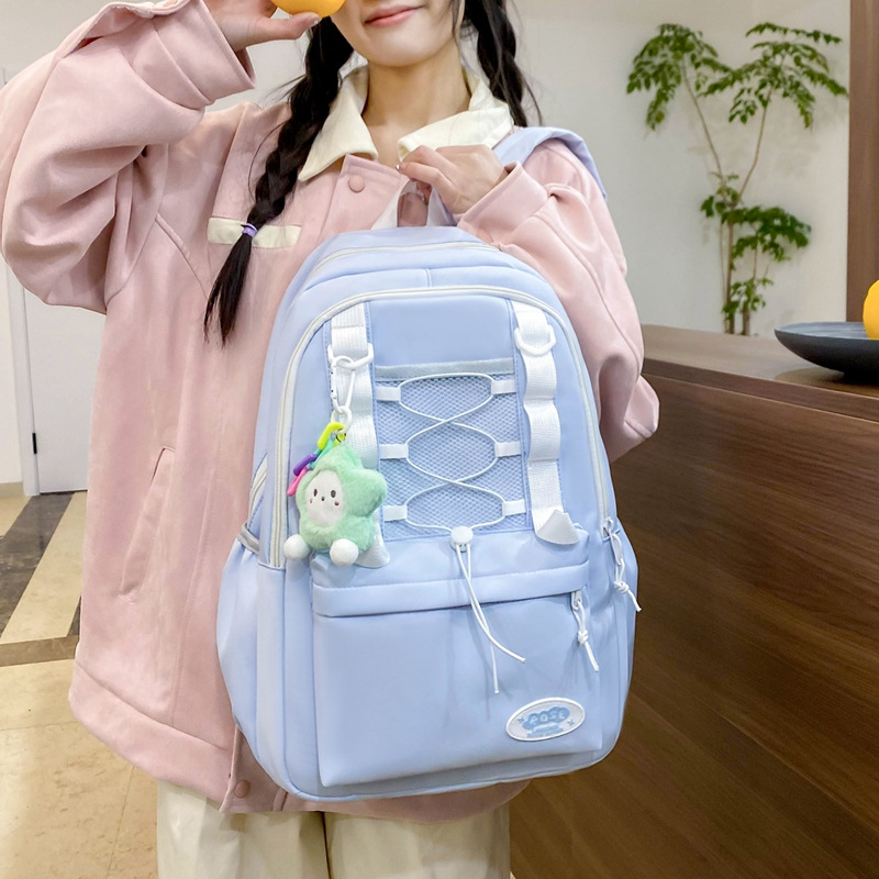Mochila escolar niña coreana escuela secundaria japonesa mochila simple moda escuela primaria mochila de gran capacidad estudiantes de secundaria ins