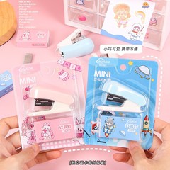 Cartoon Stapler Mini Small Set Cute Student Stationery Multi-functional Binding Machine Staple Exam Paper Stapler