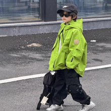 儿童冲锋衣2025年春季新款韩版男童女童中大童防风防水工装外套潮