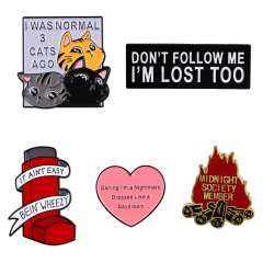 Life Quotes Medal Alloy Oil Drop Pin Badge Cross-border Hot Selling Clothing Backpack Accessory Decorative Pin