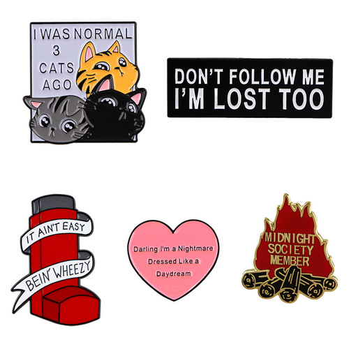 Life Quotes Medal Alloy Oil Drop Pin Badge Cross-border Hot Selling Clothing Backpack Accessory Decorative Pin