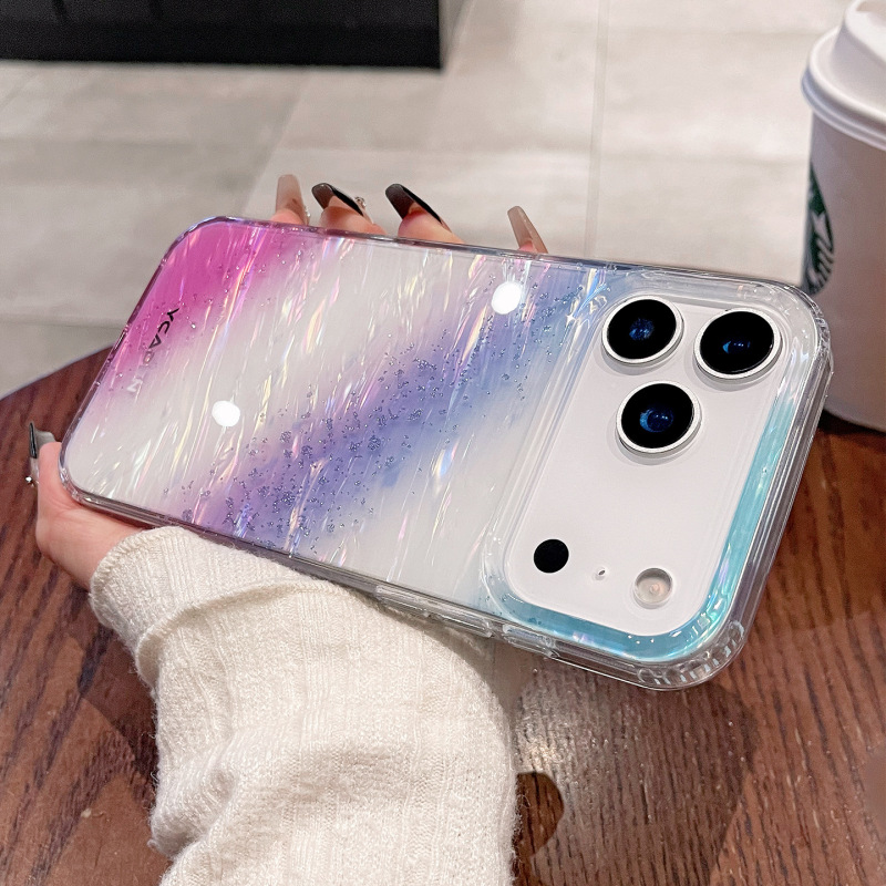 渐变晕染闪粉适用苹果17ProMax手机壳iPhone17Air透明16pro保护套|undefined