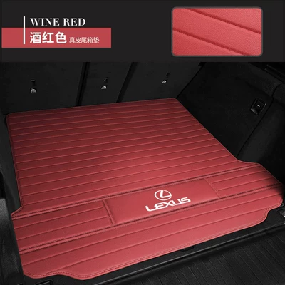 Trunk Mat Leather Trunk Mat Rx350H - lexus-tailgate-mat-burgundy-genuine-leather-wide-stripe-design-standard