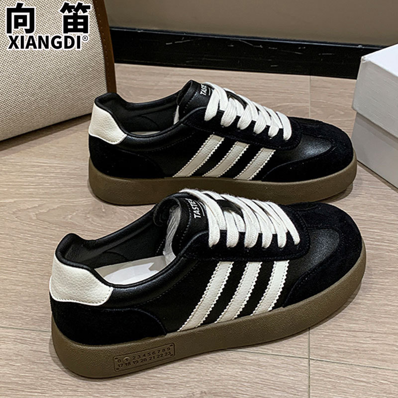 真皮软底德训鞋女款2025秋季新款百搭小白鞋子女鞋休闲运动鞋板鞋|undefined