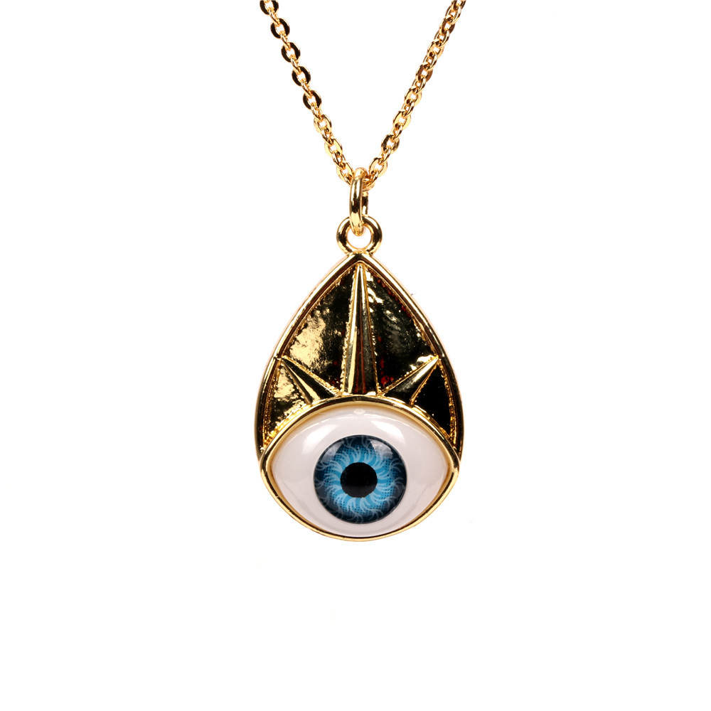 Fashion Devilu0027s Eye Copper Gold-plated Pendant Short Necklace