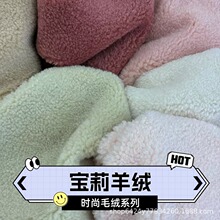 加厚小粒羊羔毛小颗粒羊绒摇粒绒羊羔毛面料服装箱包鞋帽家纺布料