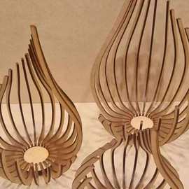 跨境木质烛台家居桌面装饰莲花造型茶灯圣诞婚礼蜡烛置物架茶灯架