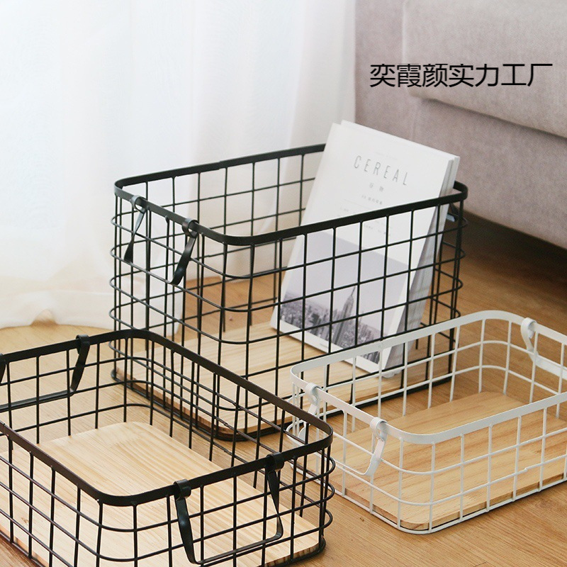 工場直販錬鉄製収納バスケット収納バスケット錬鉄製収納バスケットバスルームデスクトップ整理化粧品小バスケット|undefined