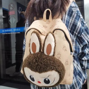 New Labubu Plush Doll Backpack Wholesale Cartoon Cute Casual Backpack Korean Style Small Fresh School Bag for Women