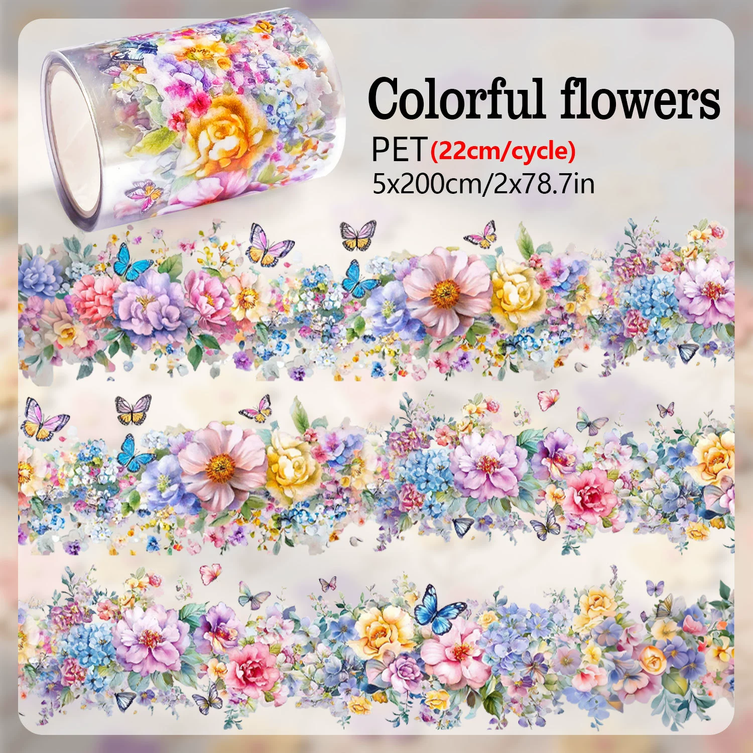 Цветочные PET-ленты, мультяшные наклейки для творчества и DIY, материалы для скрапбука, блокнота и др.