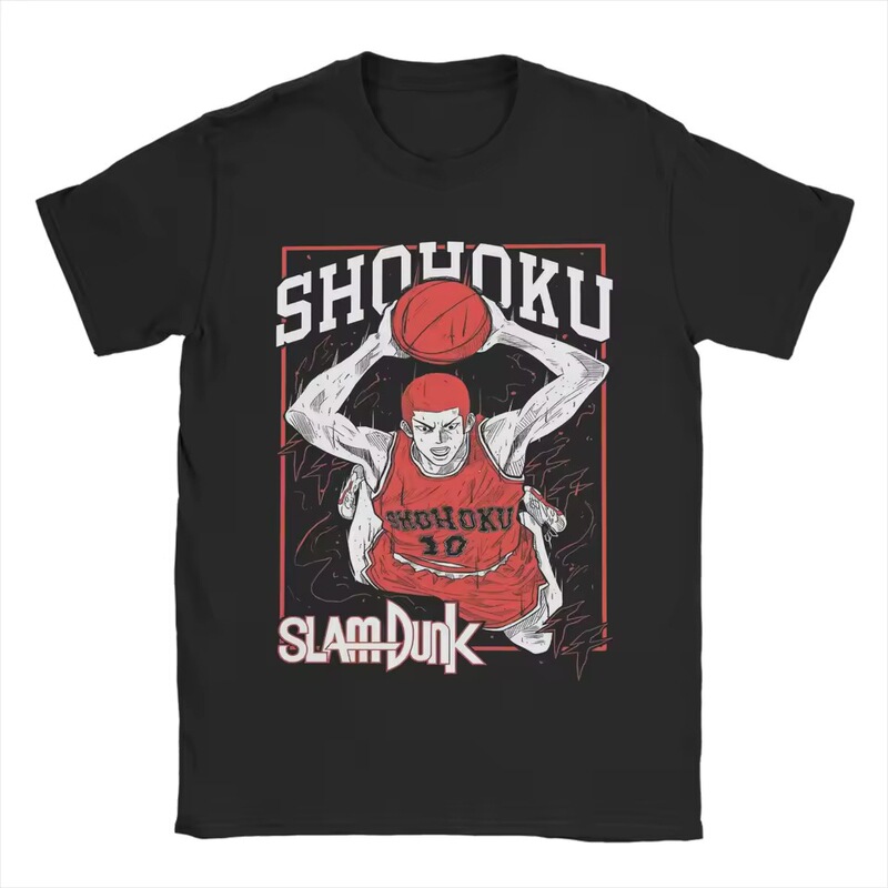 Men's T-Shirts Slams Dunks Vintage Pure Cotton Tees Short Sl