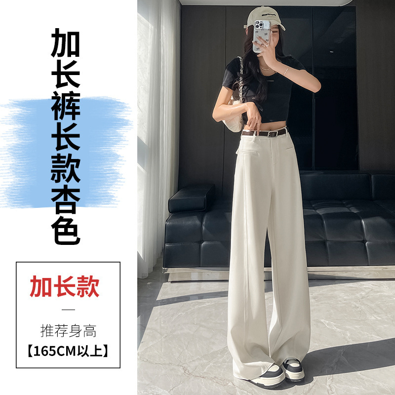高级感西装裤女春秋季2025小个子高腰显瘦宽松直筒垂感拖地阔腿裤|undefined