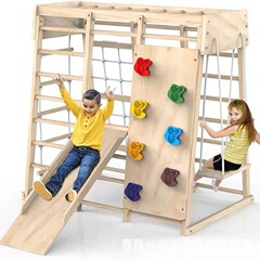 アマゾンクロスボーダー児童実木登り棚ブランコ付き滑り台セット室内遊園地登りおもちゃ
