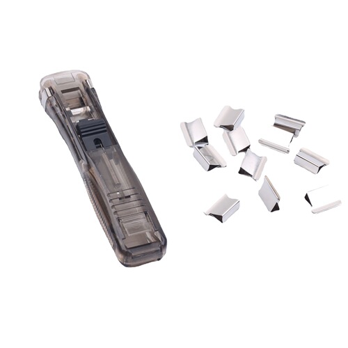 Office supplies wholesale manufacturer: medium-sized paper clip holder, creative reusable pinless stapler