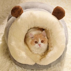猫窝冬天保暖睡袋封闭式狗窝猫睡垫冬季拖鞋猫咪可钻小被子窝笼垫