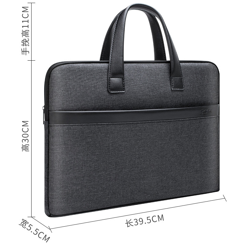 Bolsa de ordenador portátil para hombres de negocios multifuncional de gran capacidad A4 bolsa de archivo de conferencia bolsa de archivo de oficina con cremallera de múltiples capas