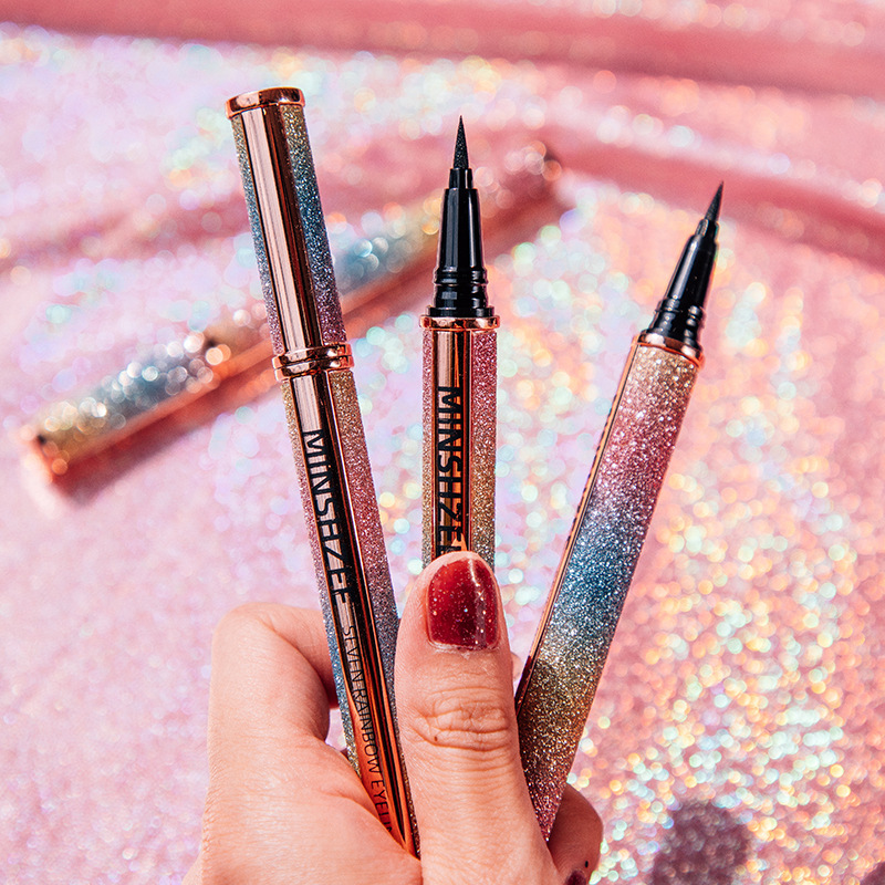 Minshzee Starry Sky Eyeliner Waterproof Ultra-Fine Long-Lasting Smudge-Proof Quick-Dry for Beginners Eye Tail Application