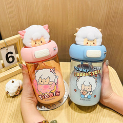 灰太狼喜羊正版プラスチックコップ携帯可爱い大容量コップシンプル学生漫画ストローコップ