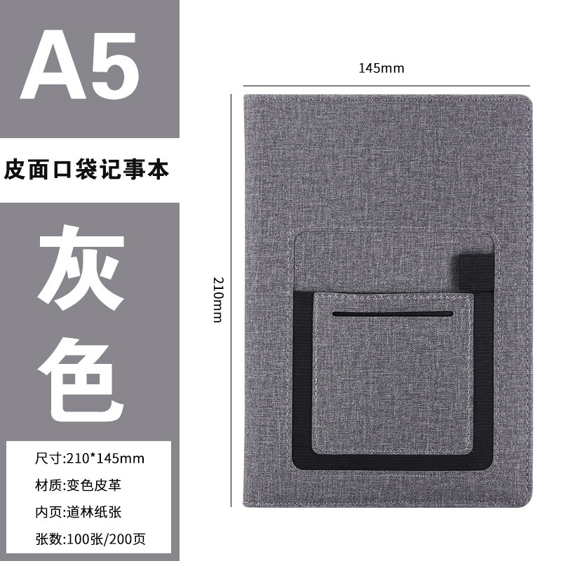 Cuaderno de negocios logotipo personalizado A5 libro de manos con bolsillo bloc de notas cuaderno de oficina papelería al por mayor