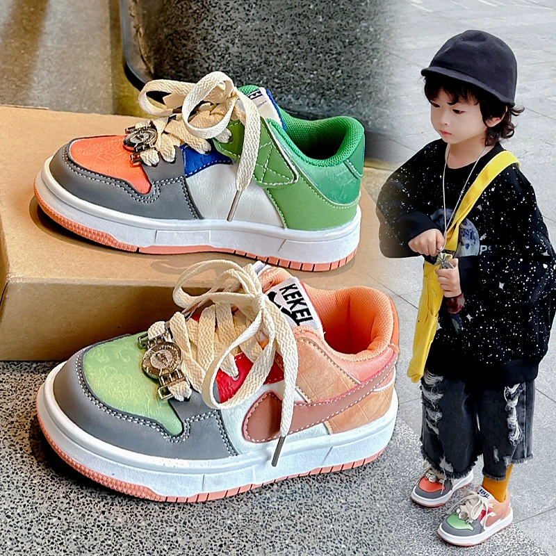 Children's trend fashionable universal sneakers for men and women, Korean style, 2024 years, autumn