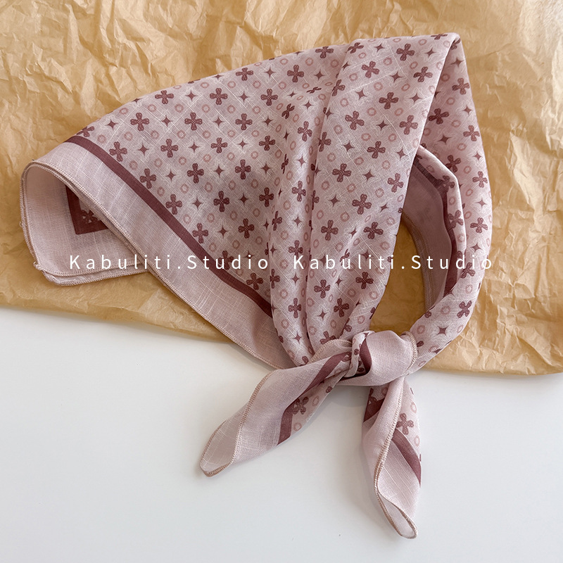 크로스 플라워 58 이미테이션 린넨-카키