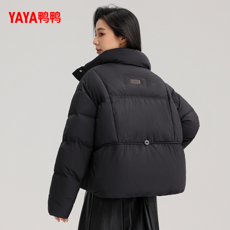 鸭鸭羽绒服2025秋冬新品短款立领小个子面包服宽松加厚保暖外套F|undefined