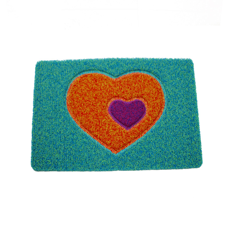 Dos colores rompecabezas puerta de entrada de la puerta del anillo de alambre alfombra de piso casa antideslizante entrada puerta de entrada mat