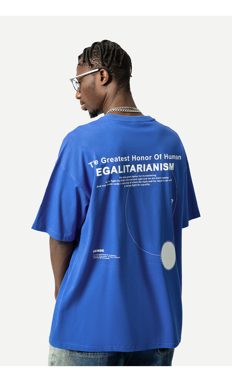 T-shirt da uomo in cotone stampato vestibilità oversize_voghion.com