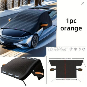 Cross-border best-selling car snow cover, Car snow shield - 260115cm-oxford-fabric-with-orange-reflective-strips-4-straps