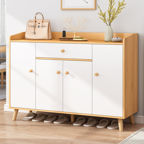 Shoe cabinet with door, entrance cabinet, integrated household door storage box, simple storage cabinet, multi-layer Nordic style ultra-thin shoe rack