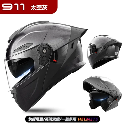 Cold-Proof Electric Vehicle Helmet for – Motosiklet kaskı (dəbilqə) - 911-face-mask-space-gray-hd-dual-mirror