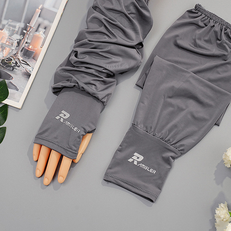 Men's Ice Silk Sleeves, Uv Protection, Lengthened and Widened, Summer Large Size Loose Sun Protection Sleeves, Outdoor Sunshade Ice Sleeves