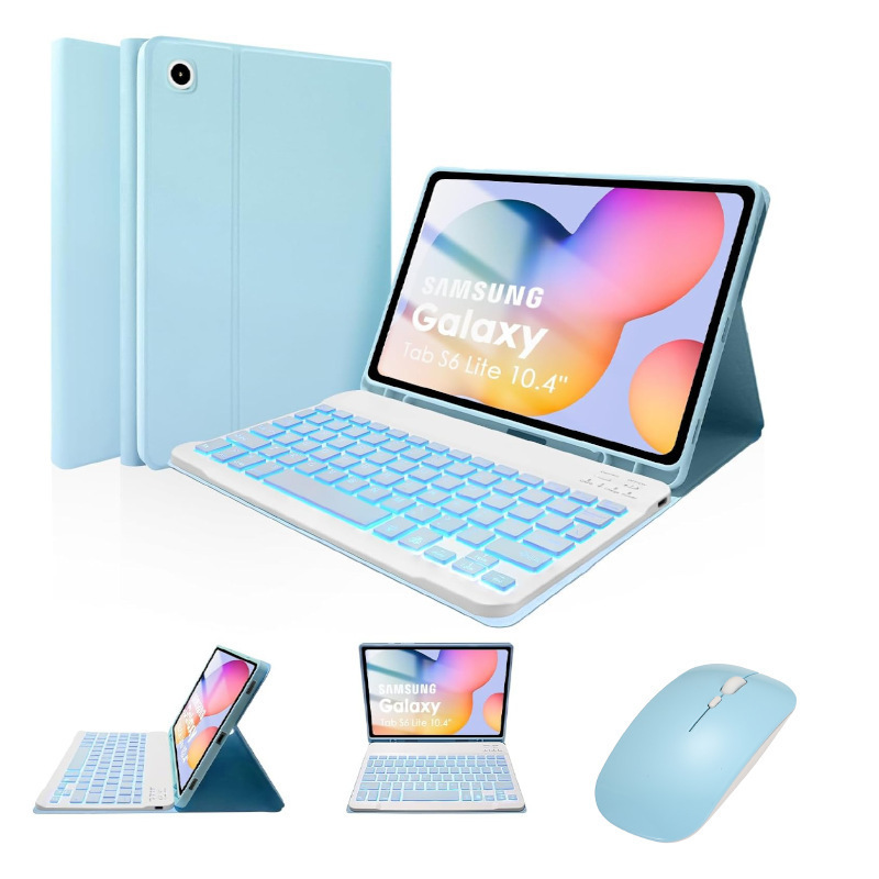 适用三星Tab S6Lite10.4英寸七彩背光蓝牙键盘笔槽皮套P625保护壳|undefined
