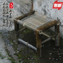 复古编织凳子传统木板凳成人家用方凳小矮椅竹换鞋凳休闲家具竹子