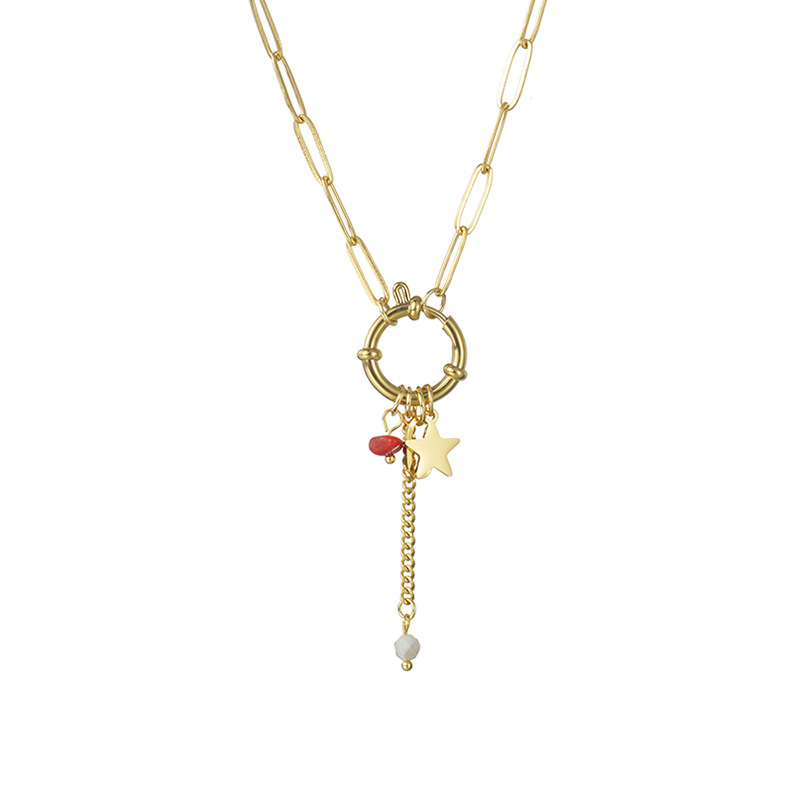 Retro Geometric Stainless Steel Plating Necklace