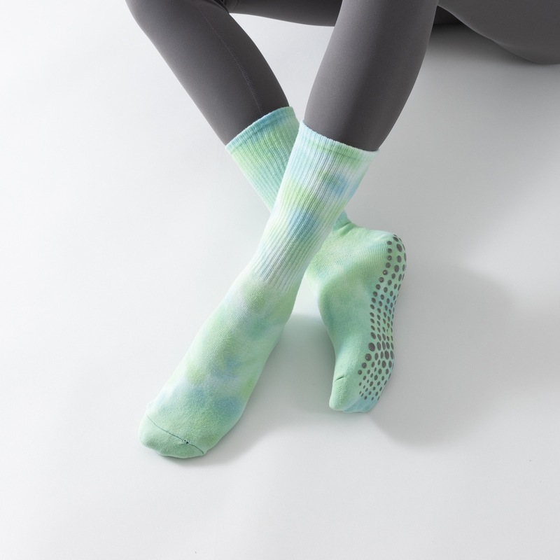 [Factory Direct Supply] Tie-Dyed Long Fresh Style Yoga Pilates Socks Aerobics Dance Non-Slip Socks Absorb Sweat and Non-Slip
