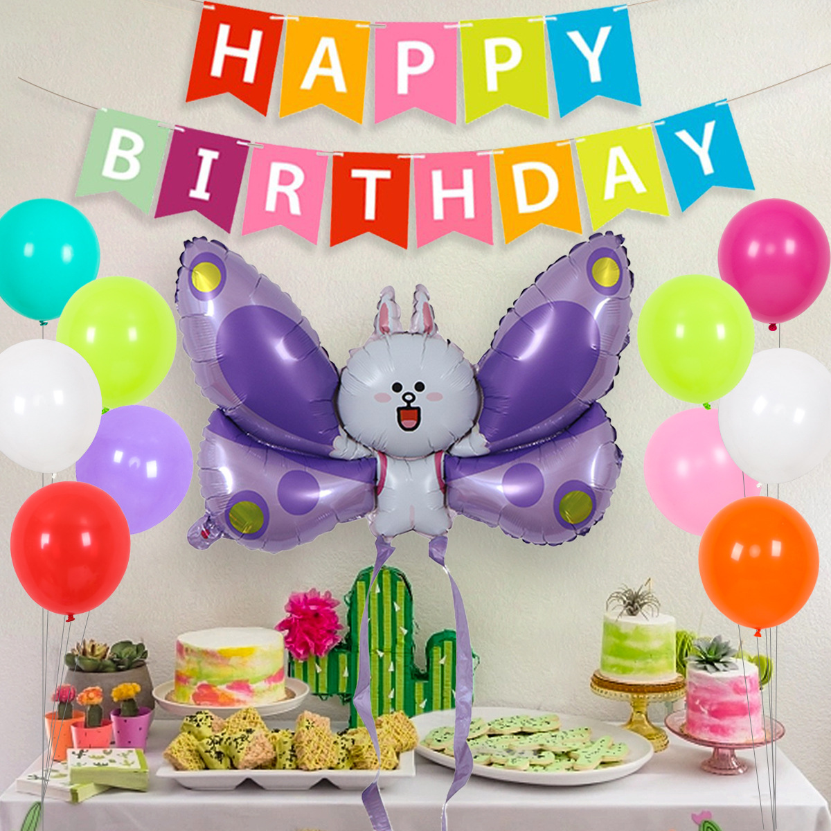 Decoración de cumpleaños del bebé decoraciones de globos traje de pared de fondo vestido de fiesta infantil traje de globo de cerdo