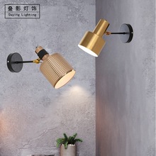 北欧简约后现代轻奢个性铁艺壁灯床头书房过道走廊咖啡厅镜前灯具