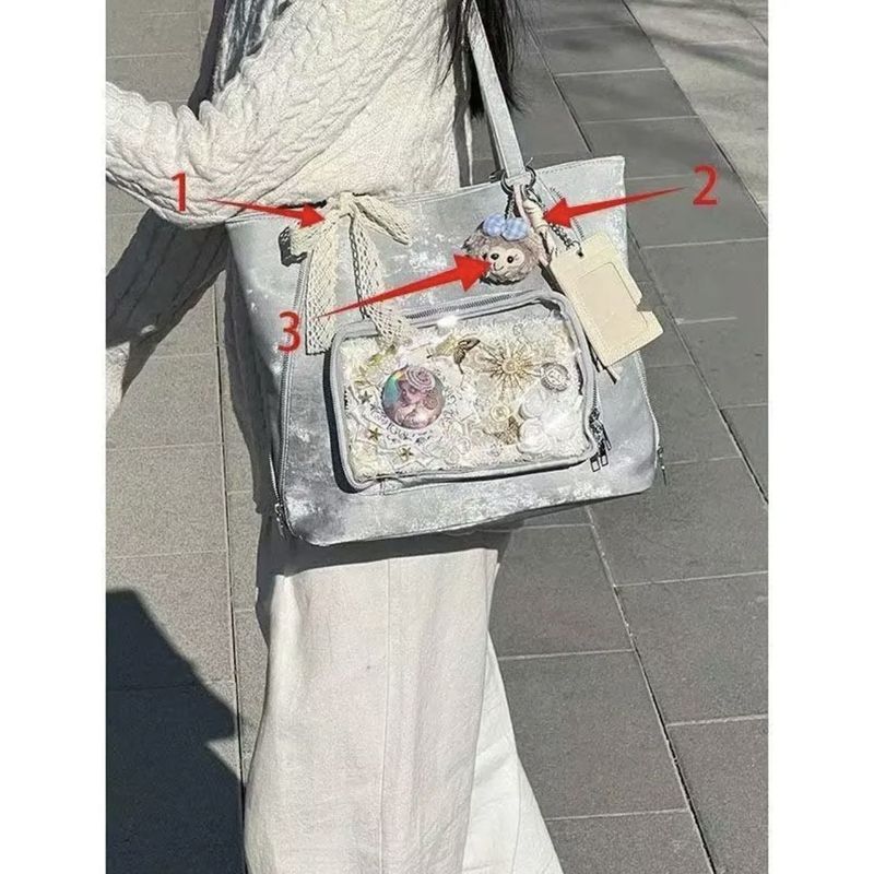日系痛包女潮流新款百搭大容量单肩托特包上课通勤时尚休闲双肩包|undefined