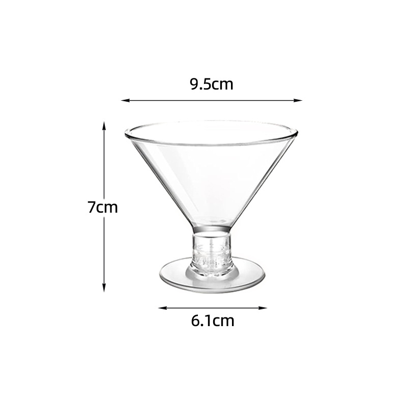 Taza de plástico desechable PS taza de champán transparente taza de helado taza de cóctel taza de fiesta taza de boda taza de jugo
