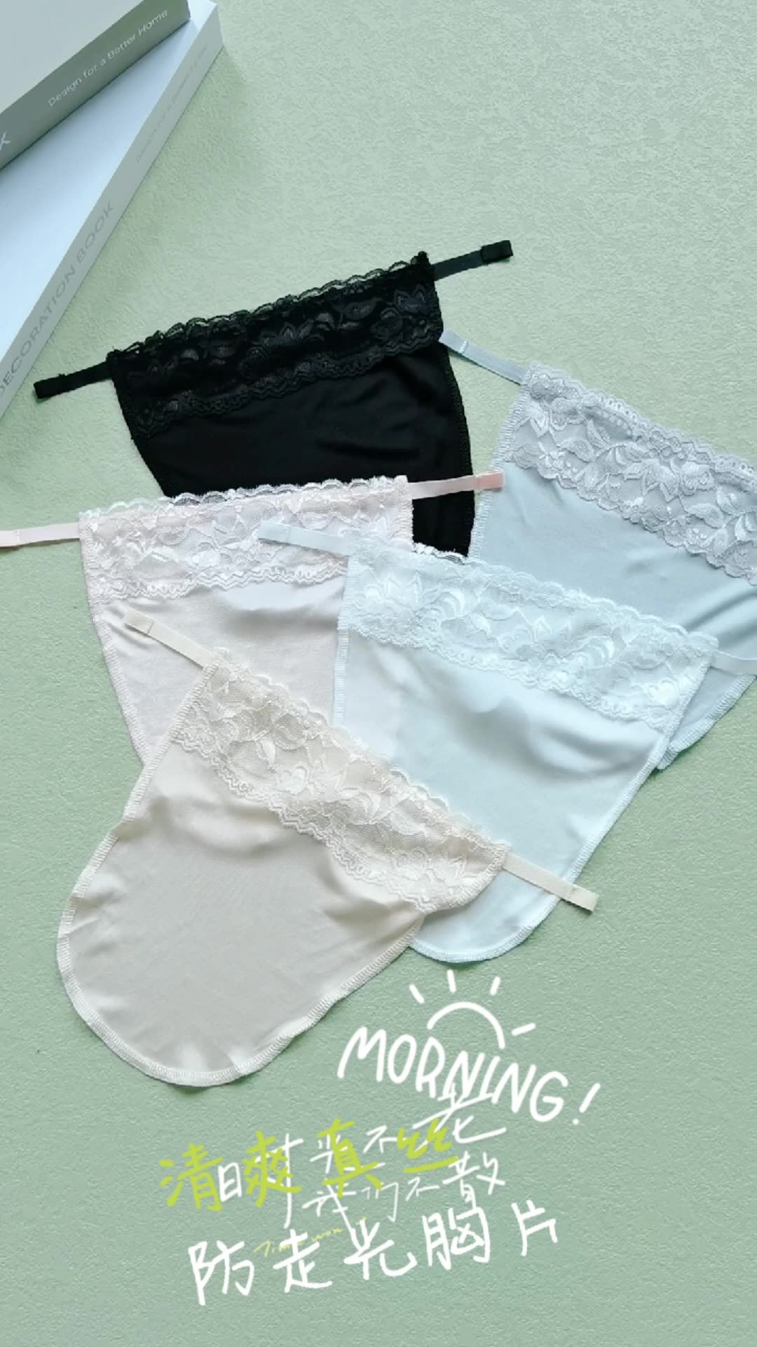 Verano nuevo de una sola pieza anti-exposición tubo superior con cuello en V interior de encaje pecho película base envuelta pecho cubierta de tela pecho