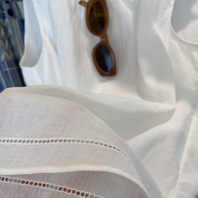 The Shopkeeper Keeps It for Himself! ! Real Quality ~ Literary and Elegant Loose Sleeveless Double-Layer Ramie Shirt for Women