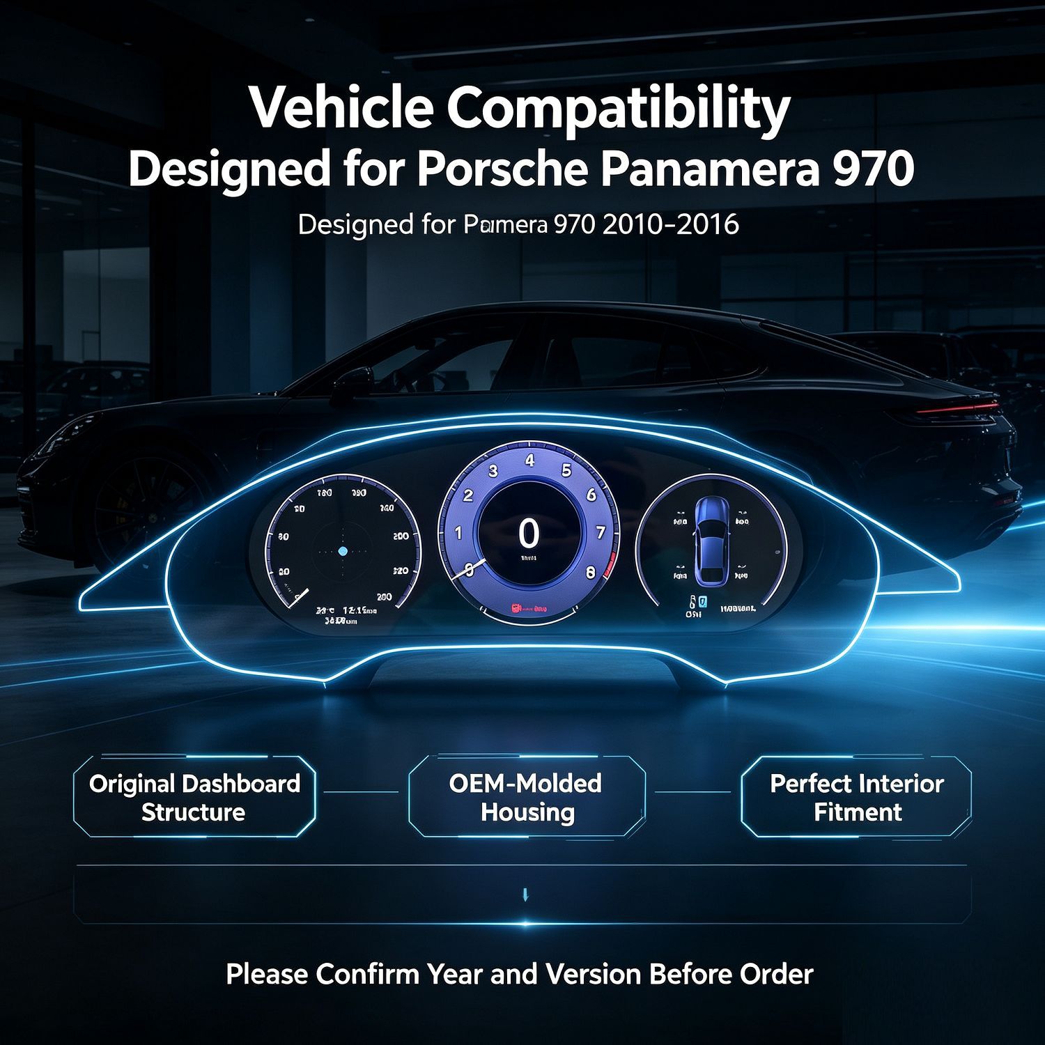 Suitable for Porsche Panamera 970 Full Lcd Instrument Panel 12.3inch Non-Destructive Upgrade and Modification Digitalization